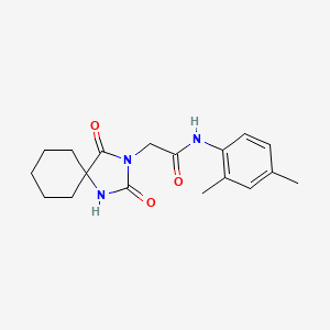 molecular formula C18H23N3O3 B3009496 N-(2,4-dimethylphenyl)-2-(2,4-dioxo-1,3-diazaspiro[4.5]dec-3-yl)acetamide CAS No. 850652-27-6