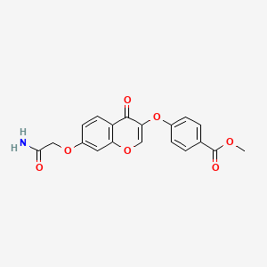 molecular formula C19H15NO7 B3009564 Methyl 4-[7-(carbamoylmethoxy)-4-oxochromen-3-yloxy]benzoate CAS No. 637747-89-8