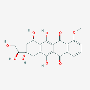 molecular formula C₂₁H₂₀O₉ B030097 5,12-Naphthacenedione, 8-(1,2-dihydroxyethyl)-7,8,9,10-tetrahydro-6,8,10,11-tetrahydroxy-1-methoxy- CAS No. 56149-23-6