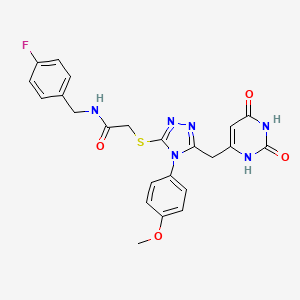 2-((5-((2,6-dioxo-1,2,3,6-tetrahydropyrimidin-4-yl)methyl)-4-(4-methoxyphenyl)-4H-1,2,4-triazol-3-yl)thio)-N-(4-fluorobenzyl)acetamide