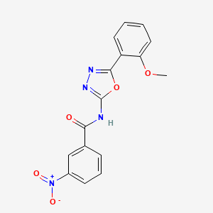 molecular formula C16H12N4O5 B3009754 N-[5-(2-methoxyphenyl)-1,3,4-oxadiazol-2-yl]-3-nitrobenzamide CAS No. 865285-77-4