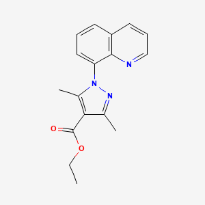 molecular formula C17H17N3O2 B3009807 ethyl 3,5-dimethyl-1-(quinolin-8-yl)-1H-pyrazole-4-carboxylate CAS No. 477762-39-3