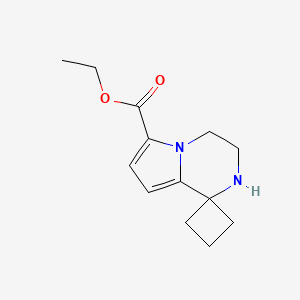 molecular formula C13H18N2O2 B3009855 Ethyl spiro[3,4-dihydro-2H-pyrrolo[1,2-a]pyrazine-1,1'-cyclobutane]-6-carboxylate CAS No. 2287297-79-2