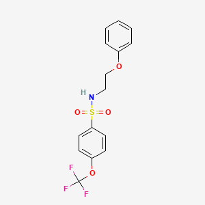 molecular formula C15H14F3NO4S B3009856 N-(2-phenoxyethyl)-4-(trifluoromethoxy)benzenesulfonamide CAS No. 877982-64-4