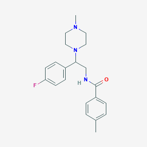 molecular formula C21H26FN3O B3009906 N-[2-(4-fluorophenyl)-2-(4-methylpiperazin-1-yl)ethyl]-4-methylbenzamide CAS No. 898430-74-5