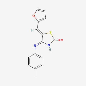 molecular formula C15H12N2O2S B3009909 (5Z)-5-(furan-2-ylmethylidene)-4-(4-methylanilino)-1,3-thiazol-2-one CAS No. 1164536-41-7
