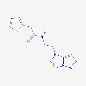 molecular formula C13H14N4OS B3009922 N-(2-(1H-imidazo[1,2-b]pyrazol-1-yl)ethyl)-2-(thiophen-2-yl)acetamide CAS No. 1795297-15-2