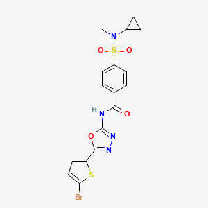 molecular formula C17H15BrN4O4S2 B3009923 N-[5-(5-bromothiophen-2-yl)-1,3,4-oxadiazol-2-yl]-4-[cyclopropyl(methyl)sulfamoyl]benzamide CAS No. 1021071-12-4