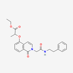 molecular formula C24H26N2O5 B3009932 Ethyl 2-[(1-oxo-2-{[(2-phenylethyl)carbamoyl]methyl}-1,2-dihydroisoquinolin-5-yl)oxy]propanoate CAS No. 868224-77-5