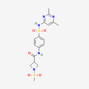 molecular formula C17H21N5O5S2 B3009940 N-(4-(N-(2,6-dimethylpyrimidin-4-yl)sulfamoyl)phenyl)-1-(methylsulfonyl)azetidine-3-carboxamide CAS No. 1448045-92-8