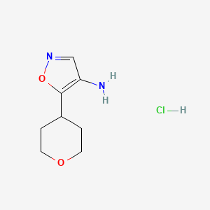 B3009972 5-(Oxan-4-yl)-1,2-oxazol-4-amine;hydrochloride CAS No. 2361638-66-4