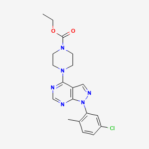 molecular formula C19H21ClN6O2 B3009989 ethyl 4-(1-(5-chloro-2-methylphenyl)-1H-pyrazolo[3,4-d]pyrimidin-4-yl)piperazine-1-carboxylate CAS No. 890938-38-2