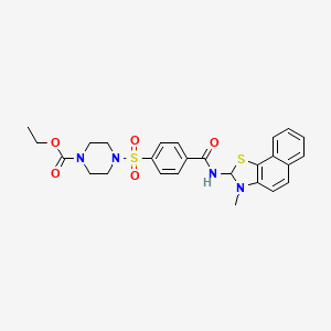 molecular formula C26H28N4O5S2 B3010004 ethyl 4-[4-({3-methyl-2H,3H-naphtho[2,1-d][1,3]thiazol-2-yl}carbamoyl)benzenesulfonyl]piperazine-1-carboxylate CAS No. 398999-60-5