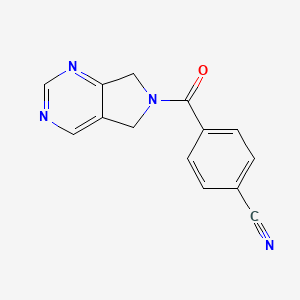 molecular formula C14H10N4O B3010009 4-(6,7-dihydro-5H-pyrrolo[3,4-d]pyrimidine-6-carbonyl)benzonitrile CAS No. 1448123-75-8