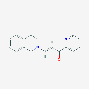 molecular formula C17H16N2O B3010020 (2E)-1-(pyridin-2-yl)-3-(1,2,3,4-tetrahydroisoquinolin-2-yl)prop-2-en-1-one CAS No. 1823194-78-0