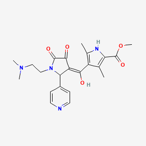 molecular formula C22H26N4O5 B3010021 methyl 4-(1-(2-(dimethylamino)ethyl)-4-hydroxy-5-oxo-2-(pyridin-4-yl)-2,5-dihydro-1H-pyrrole-3-carbonyl)-3,5-dimethyl-1H-pyrrole-2-carboxylate CAS No. 845668-80-6