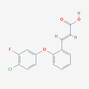molecular formula C15H10ClFO3 B3010037 3-[2-(4-Chloro-3-fluorophenoxy)phenyl]acrylic acid CAS No. 449778-67-0