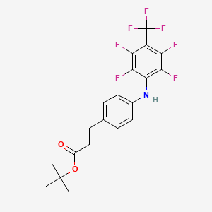 molecular formula C20H18F7NO2 B3010086 Tert-butyl 3-(4-((2,3,5,6-tetrafluoro-4-(trifluoromethyl)phenyl)amino)phenyl)propanoate CAS No. 1024179-39-2