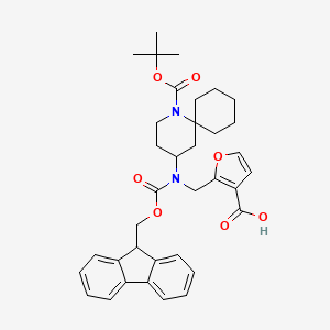 molecular formula C36H42N2O7 B3010141 2-[({1-[(tert-butoxy)carbonyl]-1-azaspiro[5.5]undecan-4-yl}({[(9H-fluoren-9-yl)methoxy]carbonyl})amino)methyl]furan-3-carboxylic acid CAS No. 2138040-04-5