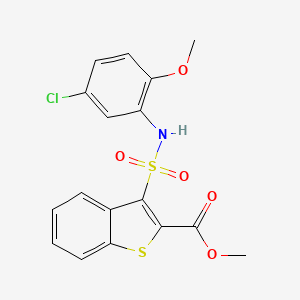 molecular formula C17H14ClNO5S2 B3010145 Methyl 3-[(5-chloro-2-methoxyphenyl)sulfamoyl]-1-benzothiophene-2-carboxylate CAS No. 932353-97-4