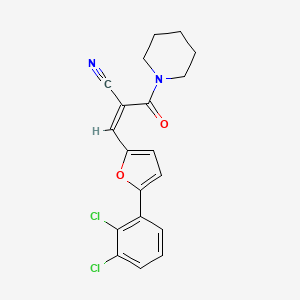 molecular formula C19H16Cl2N2O2 B3010171 (Z)-3-(5-(2,3-dichlorophenyl)furan-2-yl)-2-(piperidine-1-carbonyl)acrylonitrile CAS No. 301177-04-8