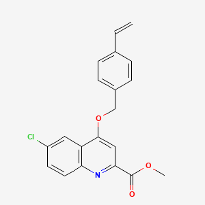 molecular formula C20H16ClNO3 B3010190 Methyl 6-chloro-4-[(4-ethenylphenyl)methoxy]quinoline-2-carboxylate CAS No. 1185125-31-8