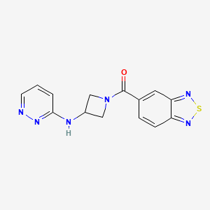 molecular formula C14H12N6OS B3010192 N-[1-(2,1,3-benzothiadiazole-5-carbonyl)azetidin-3-yl]pyridazin-3-amine CAS No. 2097926-55-9