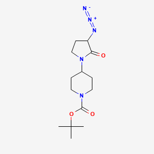 molecular formula C14H23N5O3 B3010213 Tert-butyl 4-(3-azido-2-oxopyrrolidin-1-yl)piperidine-1-carboxylate CAS No. 2241139-37-5
