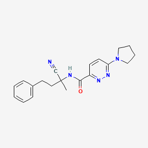 molecular formula C20H23N5O B3010219 N-(2-Cyano-4-phenylbutan-2-yl)-6-pyrrolidin-1-ylpyridazine-3-carboxamide CAS No. 1935801-99-2