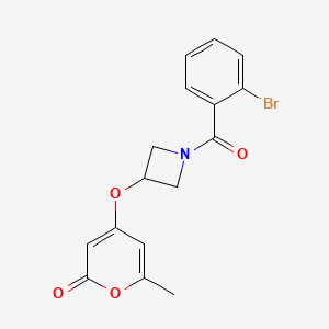 molecular formula C16H14BrNO4 B3010232 4-((1-(2-bromobenzoyl)azetidin-3-yl)oxy)-6-methyl-2H-pyran-2-one CAS No. 1798541-12-4