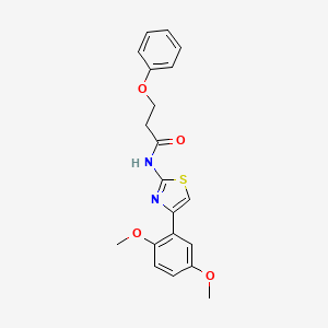 molecular formula C20H20N2O4S B3010268 N-[4-(2,5-dimethoxyphenyl)-1,3-thiazol-2-yl]-3-phenoxypropanamide CAS No. 681232-93-9