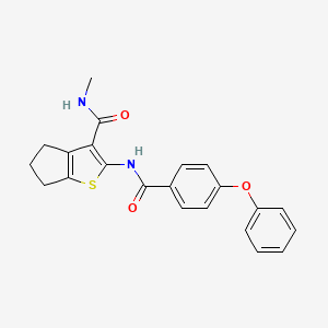 molecular formula C22H20N2O3S B3010275 N-methyl-2-(4-phenoxybenzamido)-4H,5H,6H-cyclopenta[b]thiophene-3-carboxamide CAS No. 893099-33-7