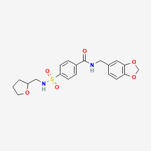 molecular formula C20H22N2O6S B3010285 N-[(2H-1,3-benzodioxol-5-yl)methyl]-4-{[(oxolan-2-yl)methyl]sulfamoyl}benzamide CAS No. 612525-85-6