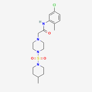 molecular formula C19H29ClN4O3S B3010290 N-(5-chloro-2-methylphenyl)-2-{4-[(4-methylpiperidin-1-yl)sulfonyl]piperazin-1-yl}acetamide CAS No. 879054-50-9
