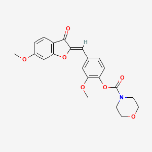 B3010328 (Z)-2-methoxy-4-((6-methoxy-3-oxobenzofuran-2(3H)-ylidene)methyl)phenyl morpholine-4-carboxylate CAS No. 869078-83-1