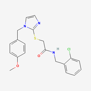 molecular formula C20H20ClN3O2S B3010349 N-(2-chlorobenzyl)-2-((1-(4-methoxybenzyl)-1H-imidazol-2-yl)thio)acetamide CAS No. 893371-74-9