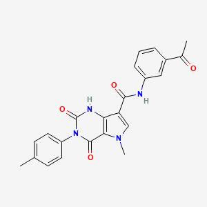 molecular formula C23H20N4O4 B3010388 N-(3-acetylphenyl)-5-methyl-2,4-dioxo-3-(p-tolyl)-2,3,4,5-tetrahydro-1H-pyrrolo[3,2-d]pyrimidine-7-carboxamide CAS No. 921807-21-8