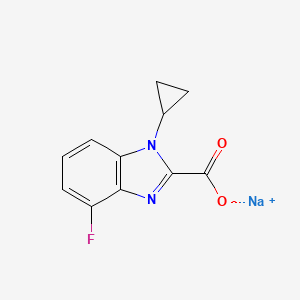 molecular formula C11H8FN2NaO2 B3010440 Sodium 1-cyclopropyl-4-fluoro-1H-benzo[d]imidazole-2-carboxylate CAS No. 2197062-42-1