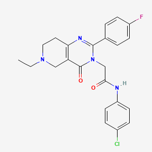 molecular formula C23H22ClFN4O2 B3010489 N-(4-chlorophenyl)-2-(6-ethyl-2-(4-fluorophenyl)-4-oxo-5,6,7,8-tetrahydropyrido[4,3-d]pyrimidin-3(4H)-yl)acetamide CAS No. 1286711-56-5