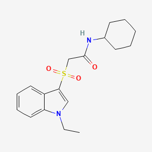 molecular formula C18H24N2O3S B3010495 N-cyclohexyl-2-(1-ethylindol-3-yl)sulfonylacetamide CAS No. 686743-74-8