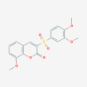 molecular formula C18H16O7S B3010511 3-(3,4-dimethoxybenzenesulfonyl)-8-methoxy-2H-chromen-2-one CAS No. 866347-84-4