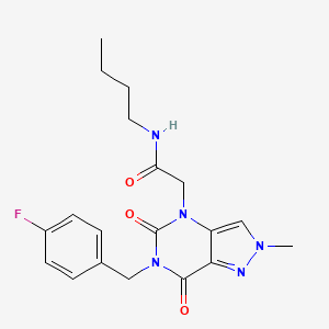 molecular formula C19H22FN5O3 B3010513 N-butyl-2-[6-[(4-fluorophenyl)methyl]-2-methyl-5,7-dioxopyrazolo[4,3-d]pyrimidin-4-yl]acetamide CAS No. 951594-26-6