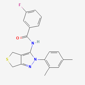 molecular formula C20H18FN3OS B3010518 N-[2-(2,4-dimethylphenyl)-2H,4H,6H-thieno[3,4-c]pyrazol-3-yl]-3-fluorobenzamide CAS No. 396720-35-7