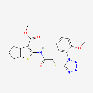 molecular formula C19H19N5O4S2 B3010580 methyl 2-(2-{[1-(2-methoxyphenyl)-1H-1,2,3,4-tetrazol-5-yl]sulfanyl}acetamido)-4H,5H,6H-cyclopenta[b]thiophene-3-carboxylate CAS No. 874467-94-4