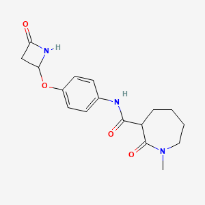 B3010595 1-Methyl-2-oxo-N-[4-(4-oxoazetidin-2-yl)oxyphenyl]azepane-3-carboxamide CAS No. 2400587-33-7
