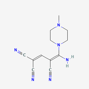 molecular formula C12H14N6 B3010713 (3E)-3-[amino(4-methylpiperazin-1-yl)methylidene]prop-1-ene-1,1,3-tricarbonitrile CAS No. 154124-60-4