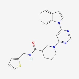 B3010737 1-(6-(1H-indol-1-yl)pyrimidin-4-yl)-N-(thiophen-2-ylmethyl)piperidine-3-carboxamide CAS No. 1797092-26-2