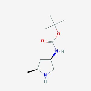 molecular formula C10H20N2O2 B3010756 Tert-butyl N-[(3R,5S)-5-methylpyrrolidin-3-YL]carbamate CAS No. 1626343-40-5