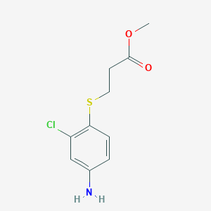 molecular formula C10H12ClNO2S B3010758 Methyl 3-[(4-amino-2-chlorophenyl)sulfanyl]propanoate CAS No. 1156662-22-4