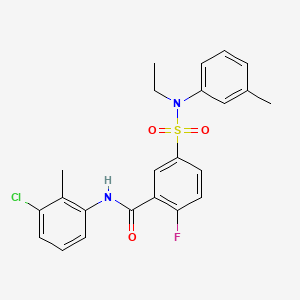 molecular formula C23H22ClFN2O3S B3010772 N-(3-chloro-2-methylphenyl)-5-(N-ethyl-N-(m-tolyl)sulfamoyl)-2-fluorobenzamide CAS No. 451504-92-0
